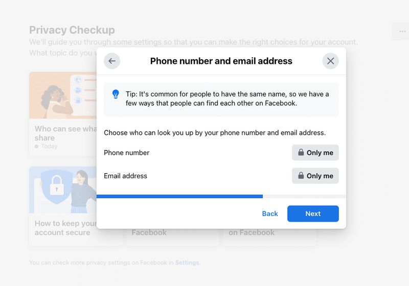 Make Facebook Private - your phone and email addresses