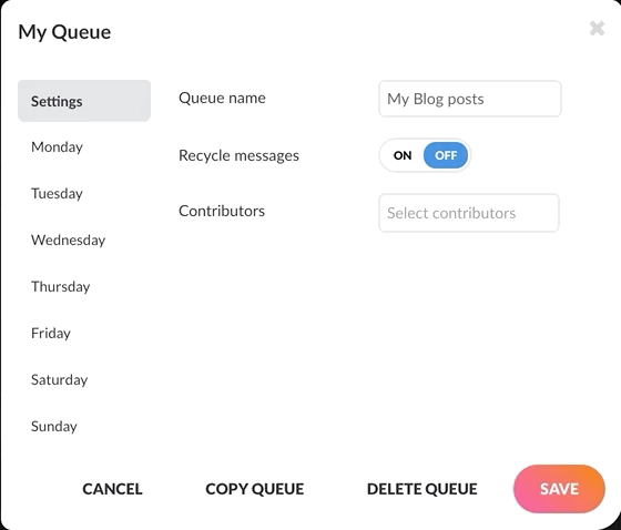 The Sendible Queue