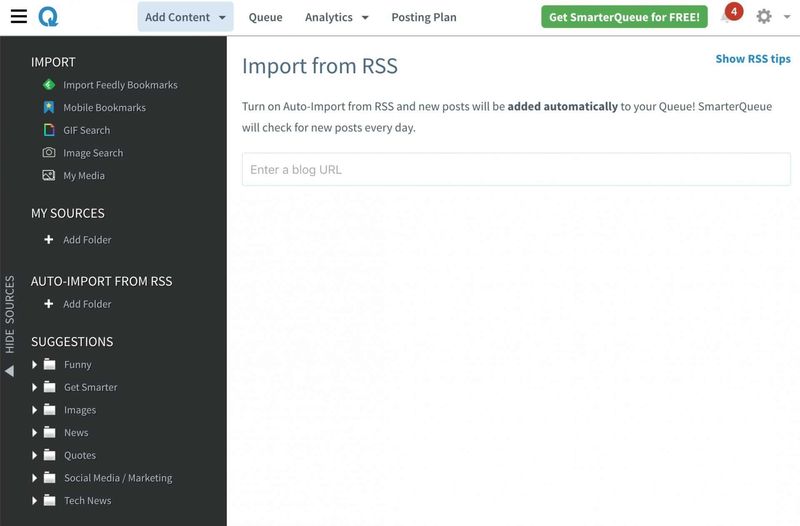 Importing content into SmarterQueue